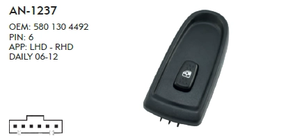 SAĞ CAM DÜĞME IVECO DAILY 2006 - 2012 ÇERÇEVELİ