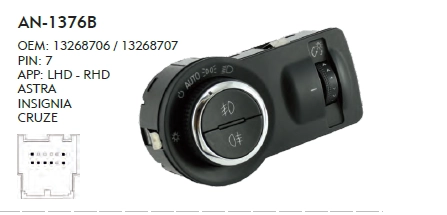 FAR AÇMA KAPAMA DÜĞME ASTRA J ÇİFT SİSLİ - 7 PIN