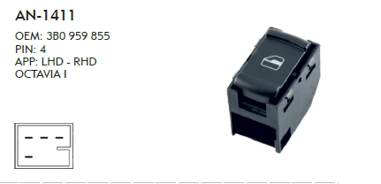 SOL CAM DÜĞME  OCTAVIA 1 (TEK)