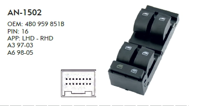 CAM DÜĞME AUDI A3 - 1997- 2003 - DÖRTLÜ TAKIM
