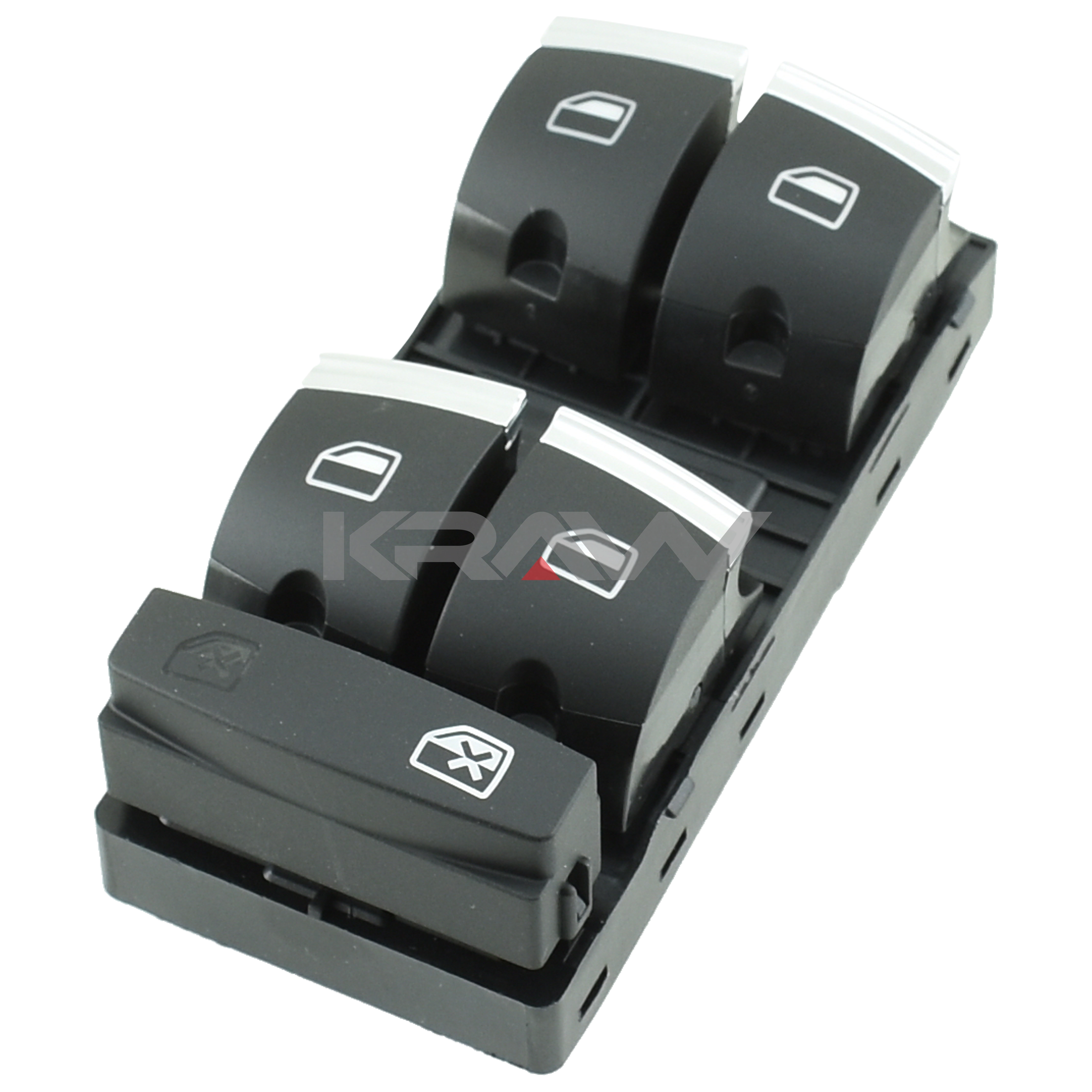 SOL CAM DÜĞME AUDI A3 - 2004-2008 - DÖRTLÜ  KROM - ARKA CAM TEK KİLİT
