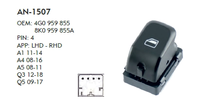 CAM DÜĞME AUDI A4 2008 SONRASI - TEKLİ