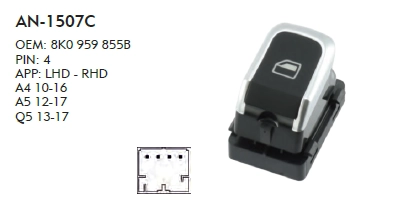 CAM DÜĞME AUDI Q5 2008 SONRASI - TEKLİ - KROM
