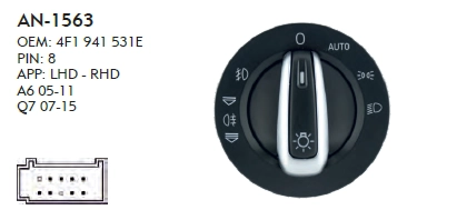 FAR AÇMA KAPAMA DÜĞME AUDI A6 2005-2011 AUTO - KROM