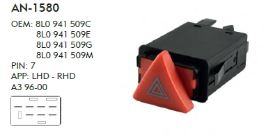 DÖRTLÜ FLAŞÖR DÜĞME AUDI A3 1996-2003