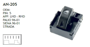 SAĞ CAM DÜĞME PALIO  1996 - 2001 MODEL