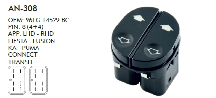 SOL CAM DÜĞME FORD FIESTA 8 PIN