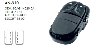 CAM DÜĞME FORD ESCORT  1995-2000 (ÇİFT ON CAM )
