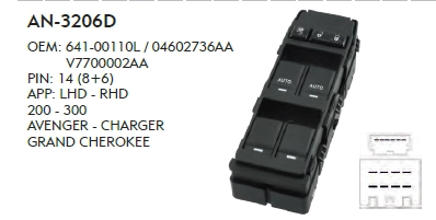 SOL CAM DÜĞME DODGE AVENGER ARKALAR ELEKTRİKLİ - ÖNLER AUTO