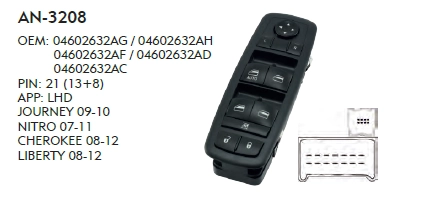 SOL CAM DÜĞME DODGE NITRO 2007 - 2011