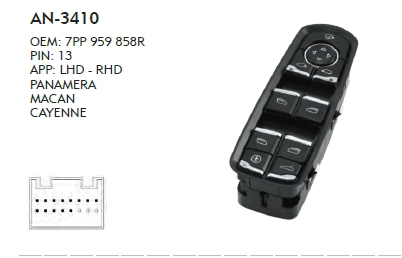SOL CAM DÜĞME PORSCHE CAYENNE DÖRTLÜ SET - 13 PIN