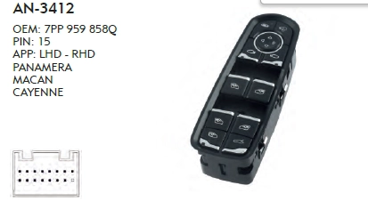 SOL CAM DÜĞME PORSCHE CAYENNE DÖRTLÜ SET  -16 PIN