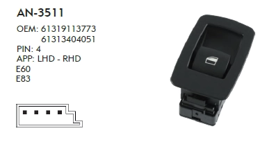 CAM DÜĞME BMW E83 TEKLİ SİYAH - 4 PIN