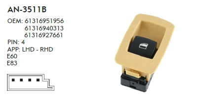 CAM DÜĞME BMW E83 TEKLİ BEJ - 4 PIN