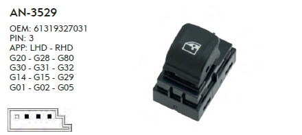CAM DÜĞMESİ BMW G01 - TEKLİ