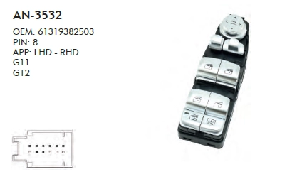 SOL CAM DÜĞME BMW G12 - BEJ - DÖRTLÜ - PERDELİ