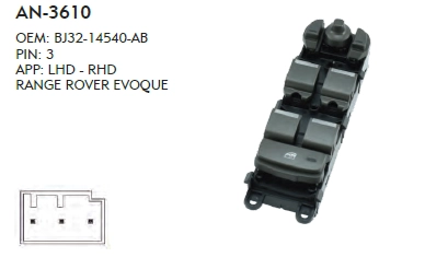 SOL CAM DÜĞME RANGE ROVER EVOQUE - DÖRTLÜ