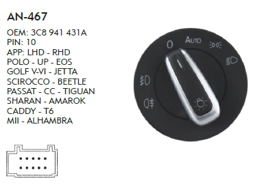FAR AÇMA KAPAMA DÜĞME GOLF 6 AUTO