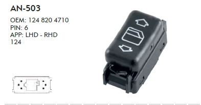 SAĞ ARKA CAM DÜĞME MERCEDES 124 - 6 PIN