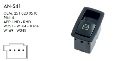 CAM DÜĞME MERCEDES W164 - TEKLİ