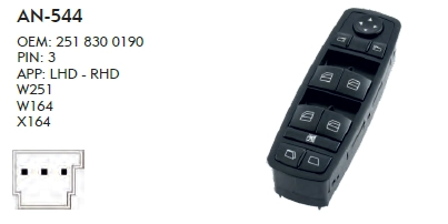 SOL CAM DÜĞME MERCEDES W251 - DÖRTLÜ