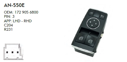 SOL CAM DÜĞME MERCEDES C204 - İKİLİ