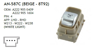 BAGAJ AÇMA DÜĞME MERCEDES W222 - BEJ - 8T92