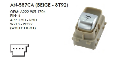 BAGAJ AÇMA DÜĞME MERCEDES W222 - BEJ - 8T92 - X