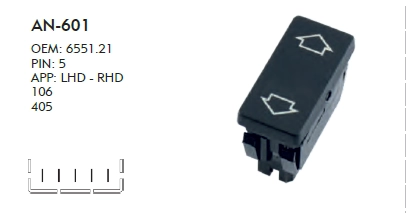 SAĞ CAM DÜĞME PEUGEOT 405 - TEKLİ
