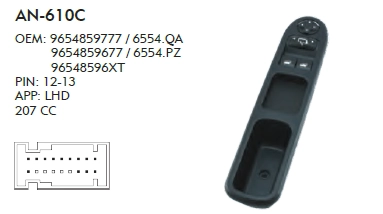 CAM DÜĞME PEUGEOT 207 CC - ÇERÇEVELİ