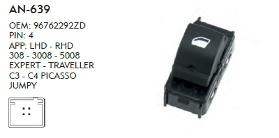 CAM DÜĞME PEUGEOT 5008 TEKLİ