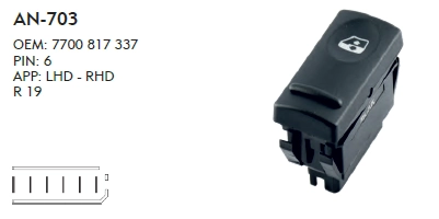 SAĞ CAM DÜĞME RENAULT 19