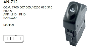 SOL CAM DÜĞME RENAULT KANGOO  - AUTO