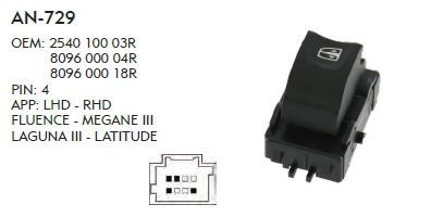 CAM DÜĞME LAGUNA 3 - TEKLİ