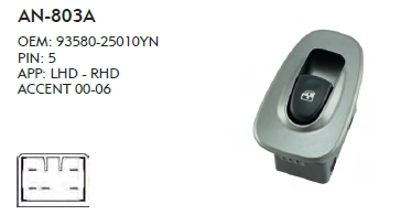 ARKA CAM DÜĞME ACCENT - 5 PIN