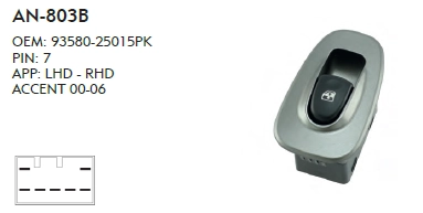 ARKA CAM DÜĞME ACCENT - 7 PIN