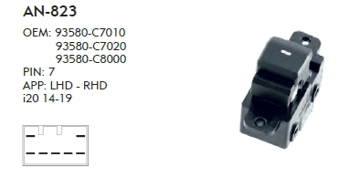 SAĞ CAM DÜĞME HYUNDAI i20 TEKLi  2014 VE SONRASI