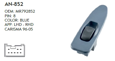 CAM DÜĞME CARISMA TEKLİ 8 PIN - 1996-2005- MAVİ