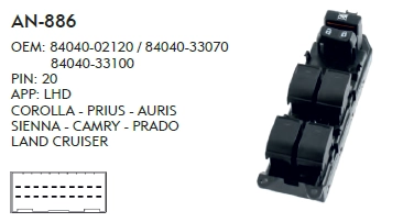 AURIS - COROLLA - PRADA - PRIUS - VENZA SOL DÖRTLÜ - 20 PIN