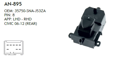 ARKA CAM DÜĞME HONDA CIVIC  2006-2010 TEKLİ
