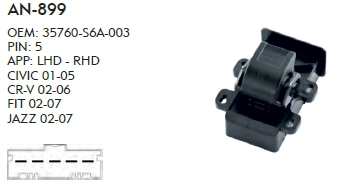 CAM DÜĞME HONDA CITY TEKLİ 2002-2008